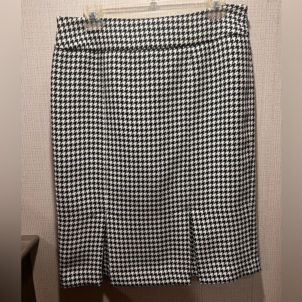 Kasper Houndstooth Pencil Skirt Size 8 Lined